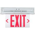 Hubbell Lighting Hubbell LED Edge-Lit Combo Exit/Emergency Unit, NiMH Battery, Red LEDs, Recessed Mt, Single Face CELCR1RN